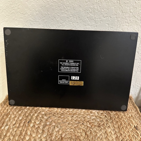 Bombay Company Wooden Valet Organizer with Drawer – Classic Black Finish - Picture 8 of 9